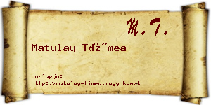 Matulay Tímea névjegykártya