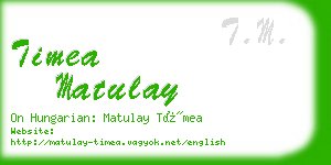 timea matulay business card
